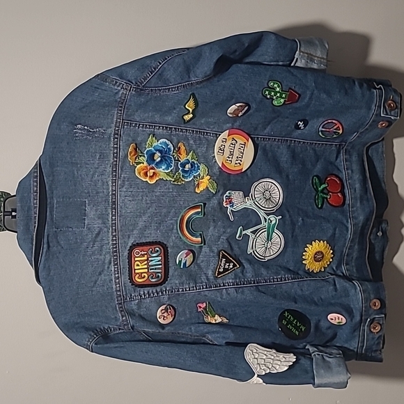 Cavalini sz 1X denim personalized jacket buttons Agust D - Picture 15 of 15